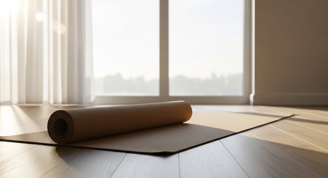 Peaceful Morning Yoga Setup by Window