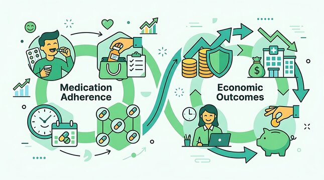 Infographic of medication adherence impact on healthcare economics