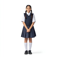 Fototapeta premium Smiling girl in school uniform