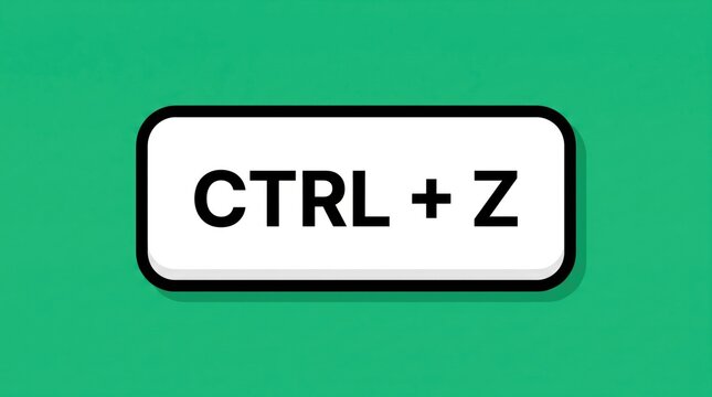 A white computer keyboard key with black text showing the control z shortcut for undoing a digital action