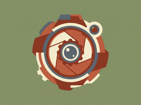 Abstract Camera Lens Aperture Design Illustration-(Ilustrasi Desain Aperture Lensa Kamera Abstrak)