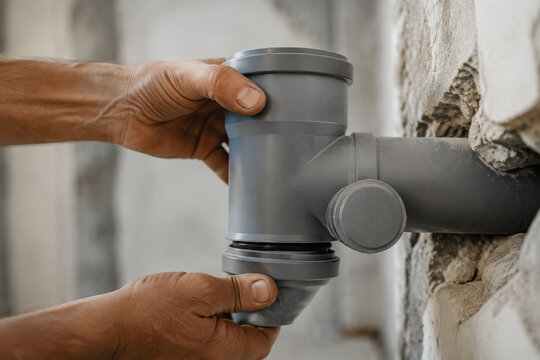 Reparaci&oacute;n de tuber&iacute;as de PVC en una obra en construcci&oacute;n