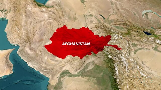Afghanistan Map Animation with Location Pin and Border Outline | 4K Motion Graphics