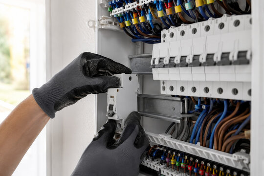 Instalaci&oacute;n de un nuevo interruptor en el cuadro el&eacute;ctrico en una casa