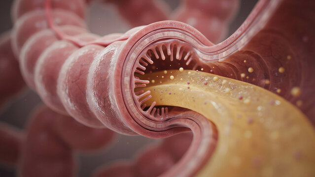 Detailed view of a segmented earthworm body showing internal anatomy and external texture under magnification