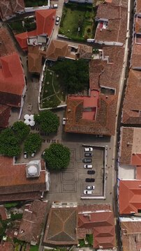 Aerial Vetical View Village of Obidos in Portugal