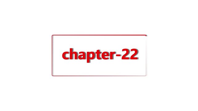 Minimalist chapter 22 title card animation with red text and border frame text animation clean
