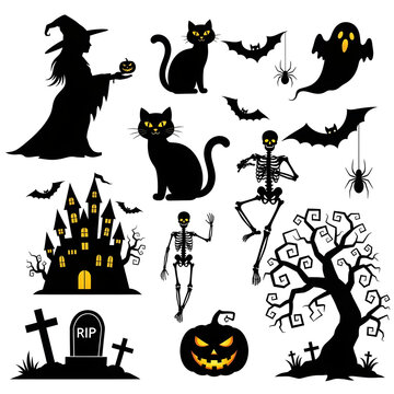 set of halloween elements