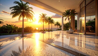 Fototapeta premium Handcrafted terrazzo flooring with soft natural lighting