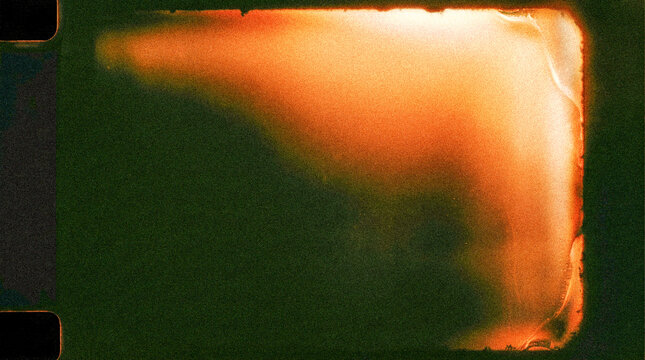 Vintage analog film strip with light leak overlay