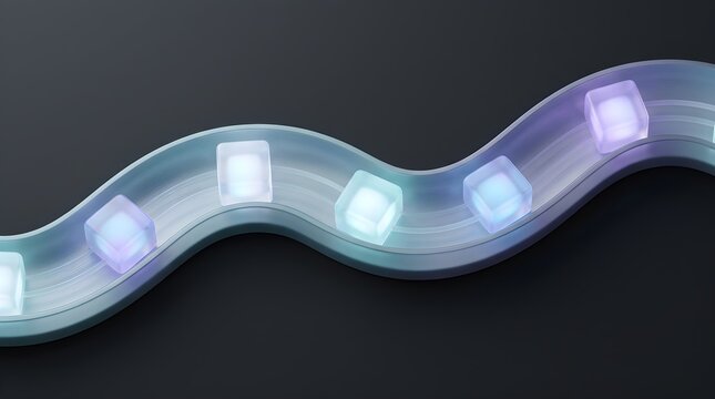 Quantum Information Flow Abstract 3D Concept