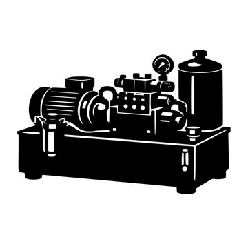 Industrial air compressor machine icon isolated on white background 