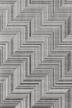 A black and white pattern creates a geometric optical illusion