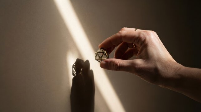 Human hand revealing a small object in shadow signifying hidden opportunities and potential in everyday life and business