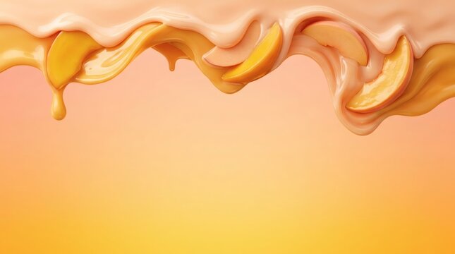 Orange Mango Liquid Splash Fluid Drip Abstract Background Texture