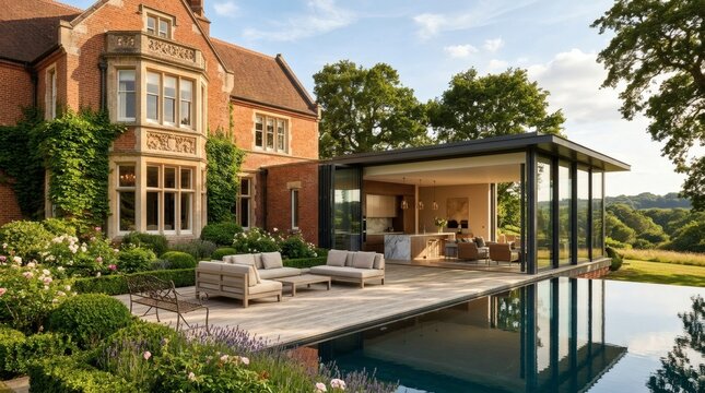 Modern Luxury Mansion Backyard Pool Outdoor Living Real Estate