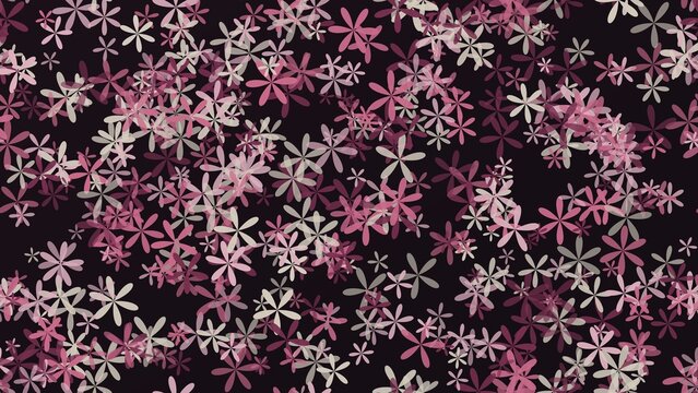 Floral seamless pattern with pink blossoms. Abstract flower background for textile design. Botanical wallpaper with repeating spring petals.