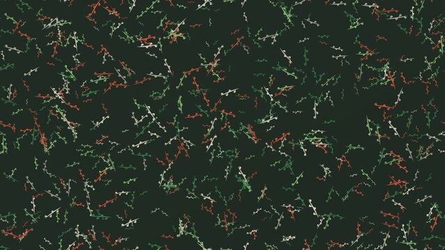 Abstract confetti pattern on dark background, festive colorful squiggles and lines, vibrant celebratory graphic texture