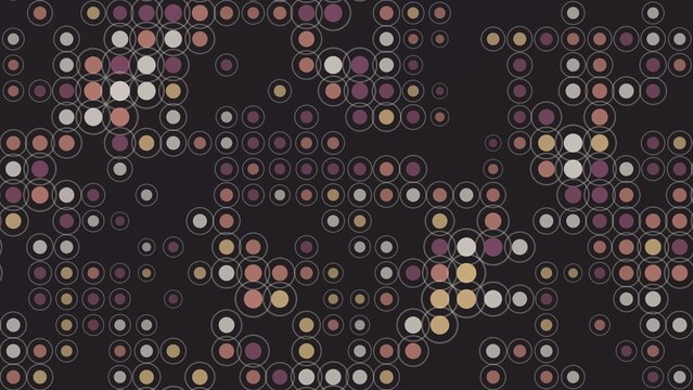 Abstract halftone dot pattern, geometric circle background in muted earth tones, retro digital mosaic texture for web design