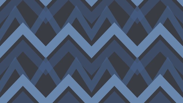 Geometric chevron pattern in blue tones, abstract zigzag background with layered triangles, modern textile design for wallpaper