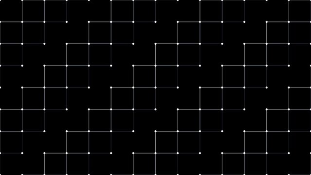 Minimalist digital grid pattern, abstract white geometric lines on black background, futuristic data network texture for tech design