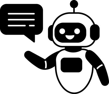robot message dialog assistant clipart vector outline