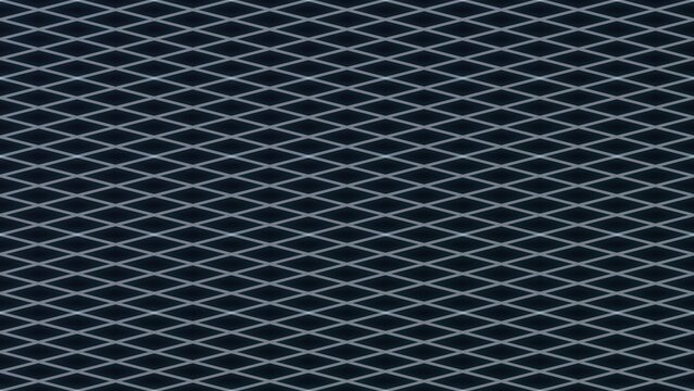 Industrial metal mesh texture, dark steel diamond pattern background, metallic grate surface for architectural design