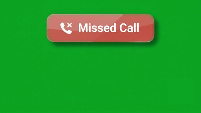 Red missed call notification button alert a digital graphic interface element showing