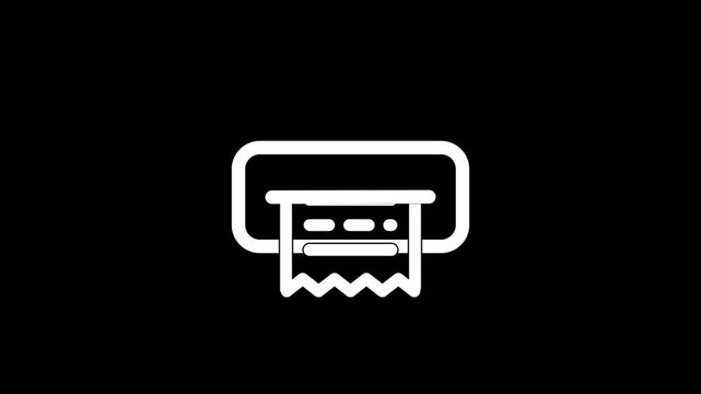 Receipt Printer Icon Animation, POS Payment Terminal, Invoice Printing, Cash Register Receipt, Retail Transaction, Billing System, Motion Graphic Design .