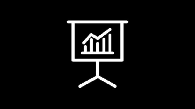 Business Presentation Growth Chart Icon Animation, Financial Analytics Display, Data Visualization Screen, Corporate Performance Report, Marketing Statistics, Investment Progress, Revenue Analysis,
