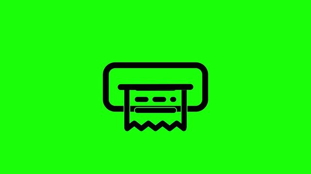 Receipt Printer Icon Animation, POS Payment Terminal, Invoice Printing, Cash Register Receipt, Retail Transaction, Billing System, Motion Graphic Design .