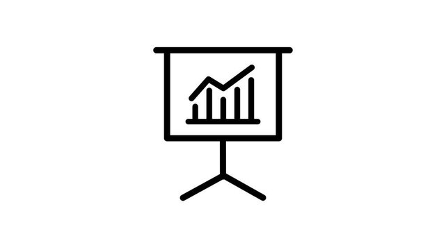 Business Presentation Growth Chart Icon Animation, Financial Analytics Display, Data Visualization Screen, Corporate Performance Report, Marketing Statistics, Investment Progress, Revenue Analysis,