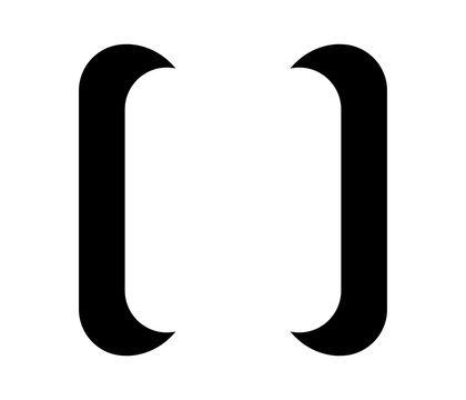 abstract black crescent brackets design element