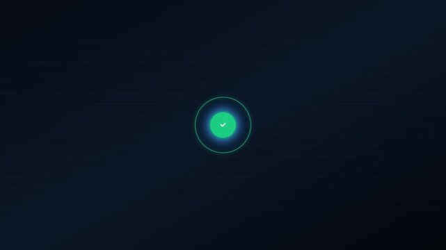 Futuristic data synchronization HUD interface animation showing API Cloud and NAS nodes becoming active