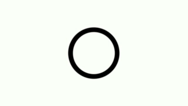 Black concentric audio wave rings animation on green white chroma key background, pulsing circle sound visualizer graphic element.