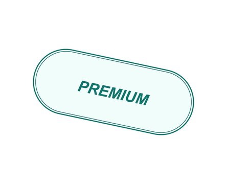 Minimalist premium label design with rounded rectangle shape and text