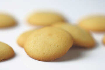 Fototapeta premium Vanilla Wafers assorted on white background