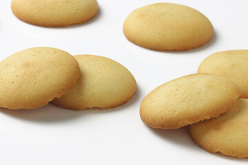 Fototapeta premium Vanilla Wafers assorted on white background