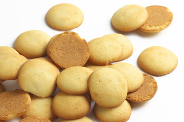 Obraz premium Vanilla Wafers assorted on white background