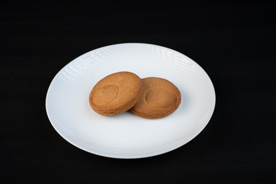 Sweet Biscuit isolated view on a white plate