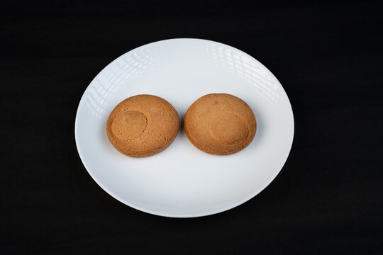 Sweet Biscuit isolated view on a white plate
