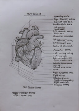 Detailed Labeled Anatomical Diagram of Human Heart