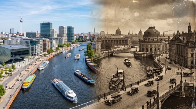 Berlin Past and Present Historical and Modern City Skyline