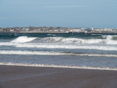 View of Fraserburgh from Fraserburgh Beach, Aberdeenshire, Scotland