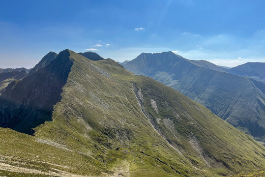 mountains in the mountains, Moldoveanu and Vistea Peaks, Fagaras Mountains, Romania 