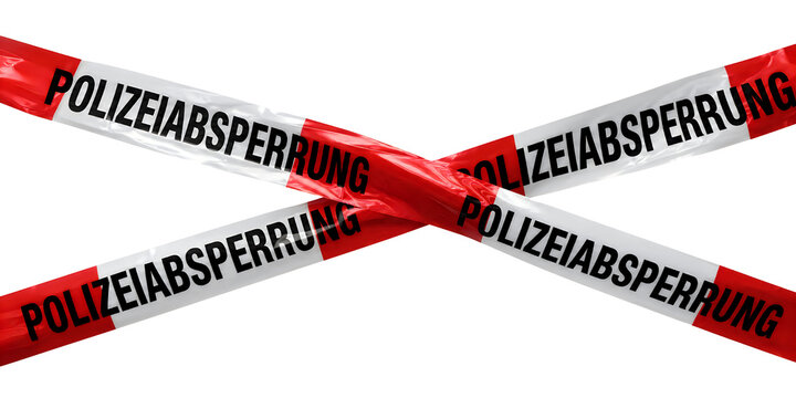 Red white police barrier tape marking closed crime scene area isolated on transparent background for emergency broadcast and law enforcement safety alert digital design visual.