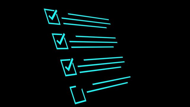 Business concept and smart checklist on virtual screen, A man use a pen marking about exploring the topics on the digital form check sheet and motion graphics of documents concept