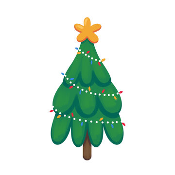 Hand drawn another regular christmas tree illustration