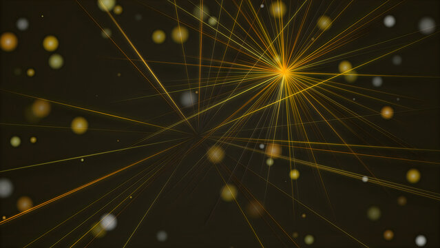 Particle collision event with bright tracks