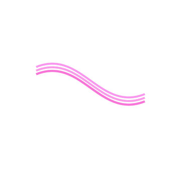 Three parallel pink wave lines isolated on plain white background